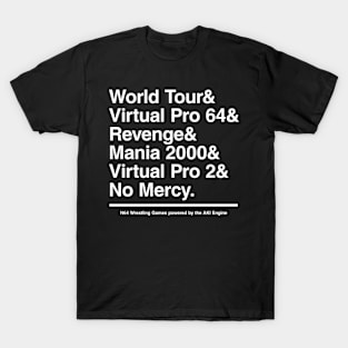 N64 Wrestling Games Helvetica List (Ver. 1) T-Shirt